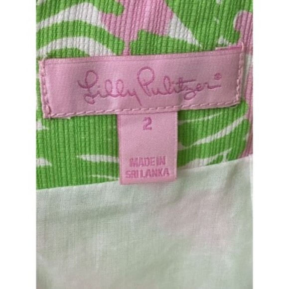 Lilly Pulitzer Sunnyside Skirt | Size 2 | Pink Green Lion Print | Crochet/Lace - Picture 6 of 6